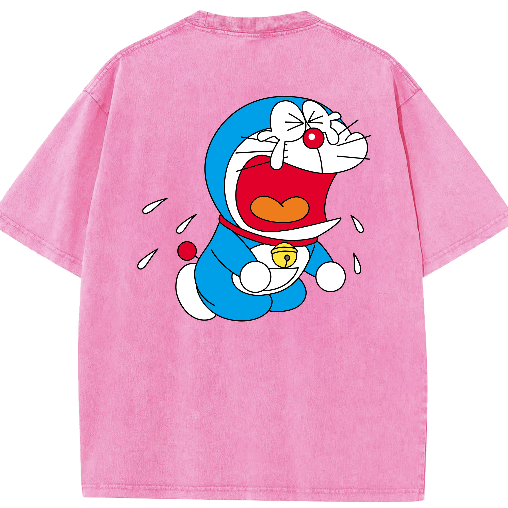 （画像用） ドラえもん Doraemon 綿100% ヴィンテージ風 半袖Tシャツ（背面プリント）